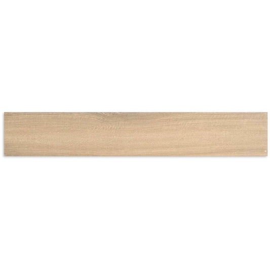 Oakland Oak 200x1200mm wood-effect porcelain tile plank showing warm beige tone and natural oak grain texture.