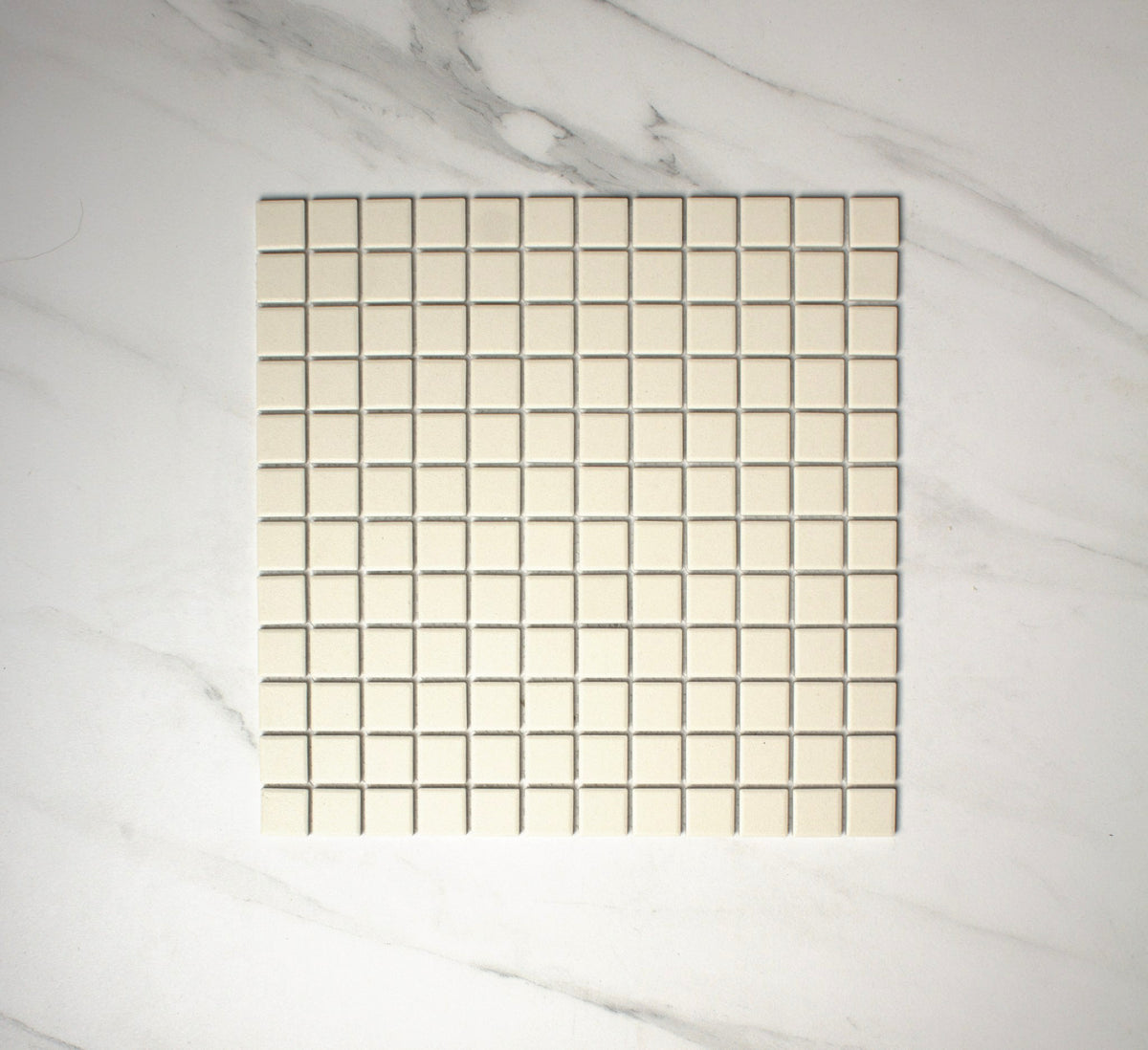 off white unglazed 23x23mm square top view