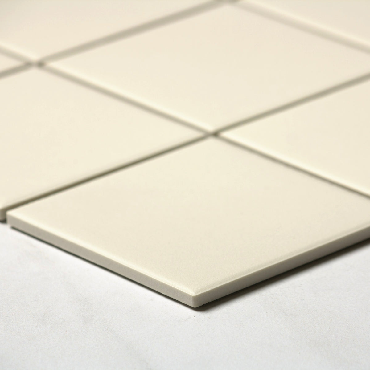 off white unglazed 97x97mm square angle view