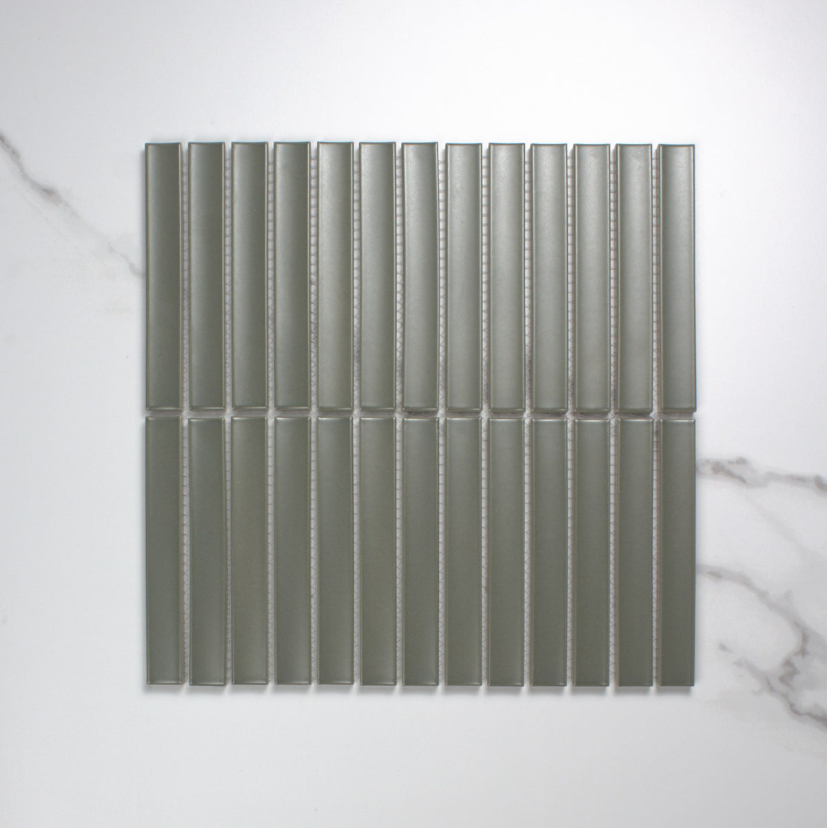 osaka olive leaf matt concave finger mosaic 20x145mm top view