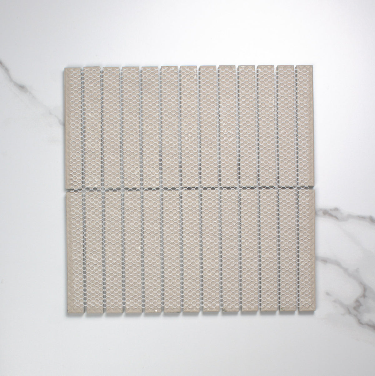 osaka olive leaf matt concave finger mosaic 20x145mm top view