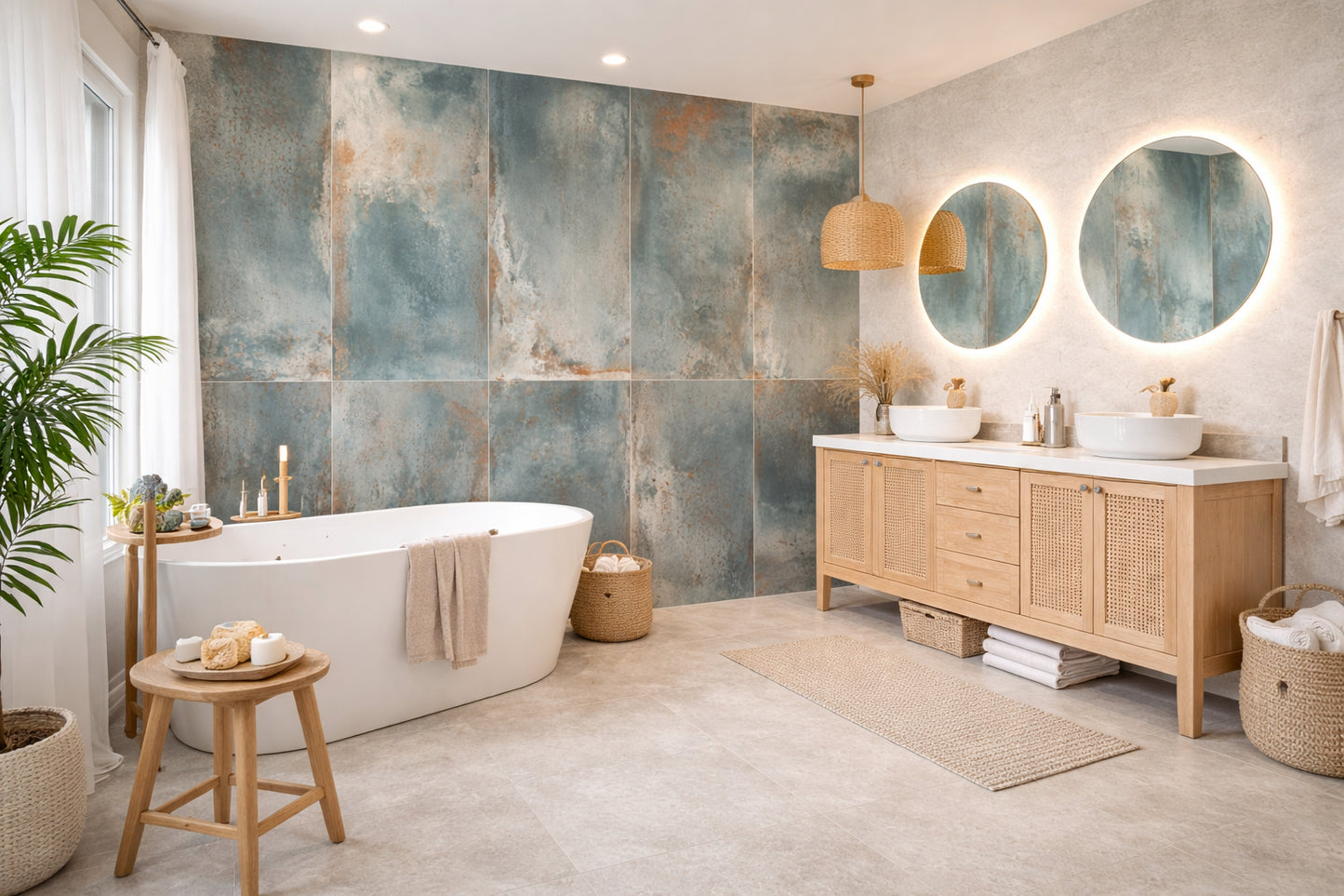 Oxide Metal Verde Matt 600x1200mm lifestyle