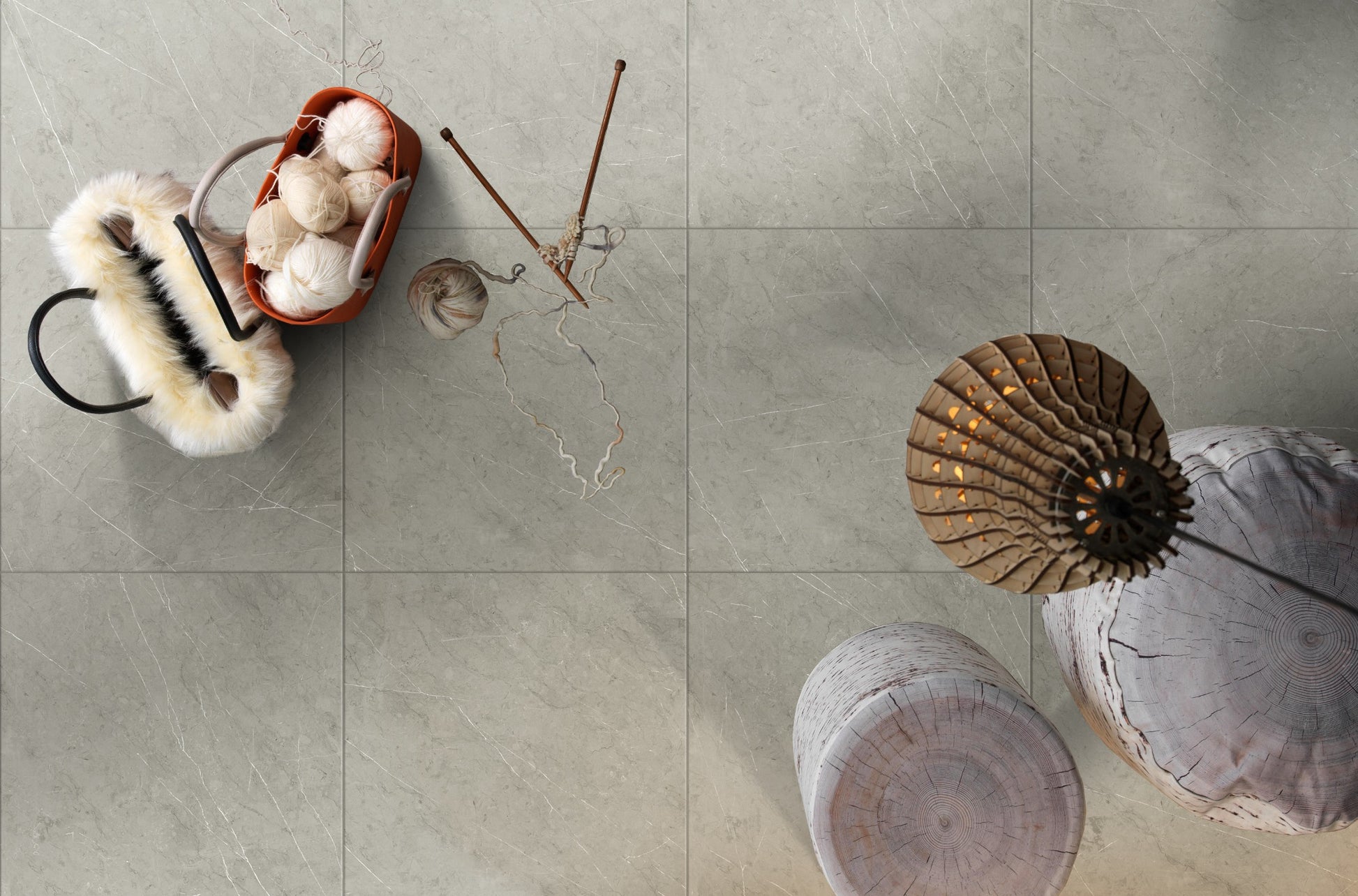 Pedra Light Grey Matt 300x300mm lifestyle