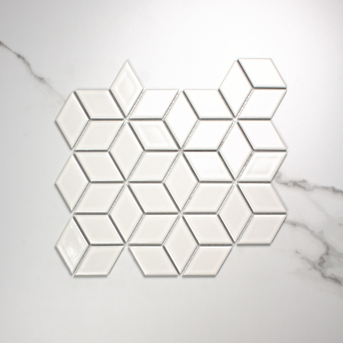 White Gloss Cube 48x48mm top view