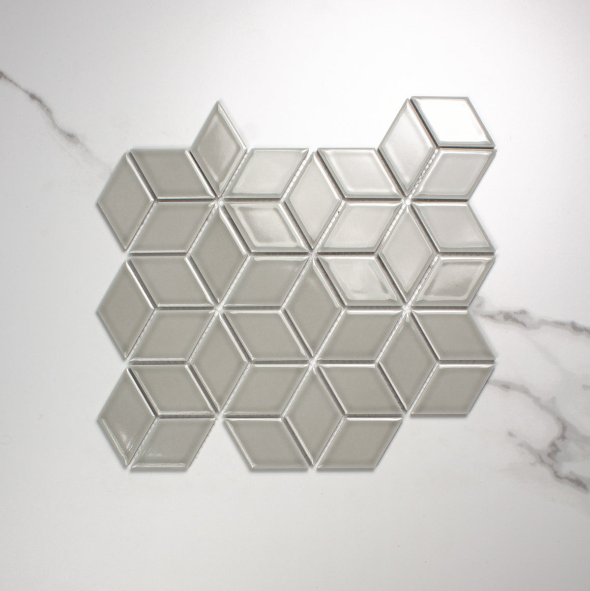Grey Gloss Cube 48x48mm top view