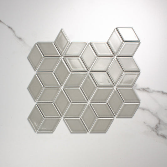 Grey Gloss Cube 48x48mm top view