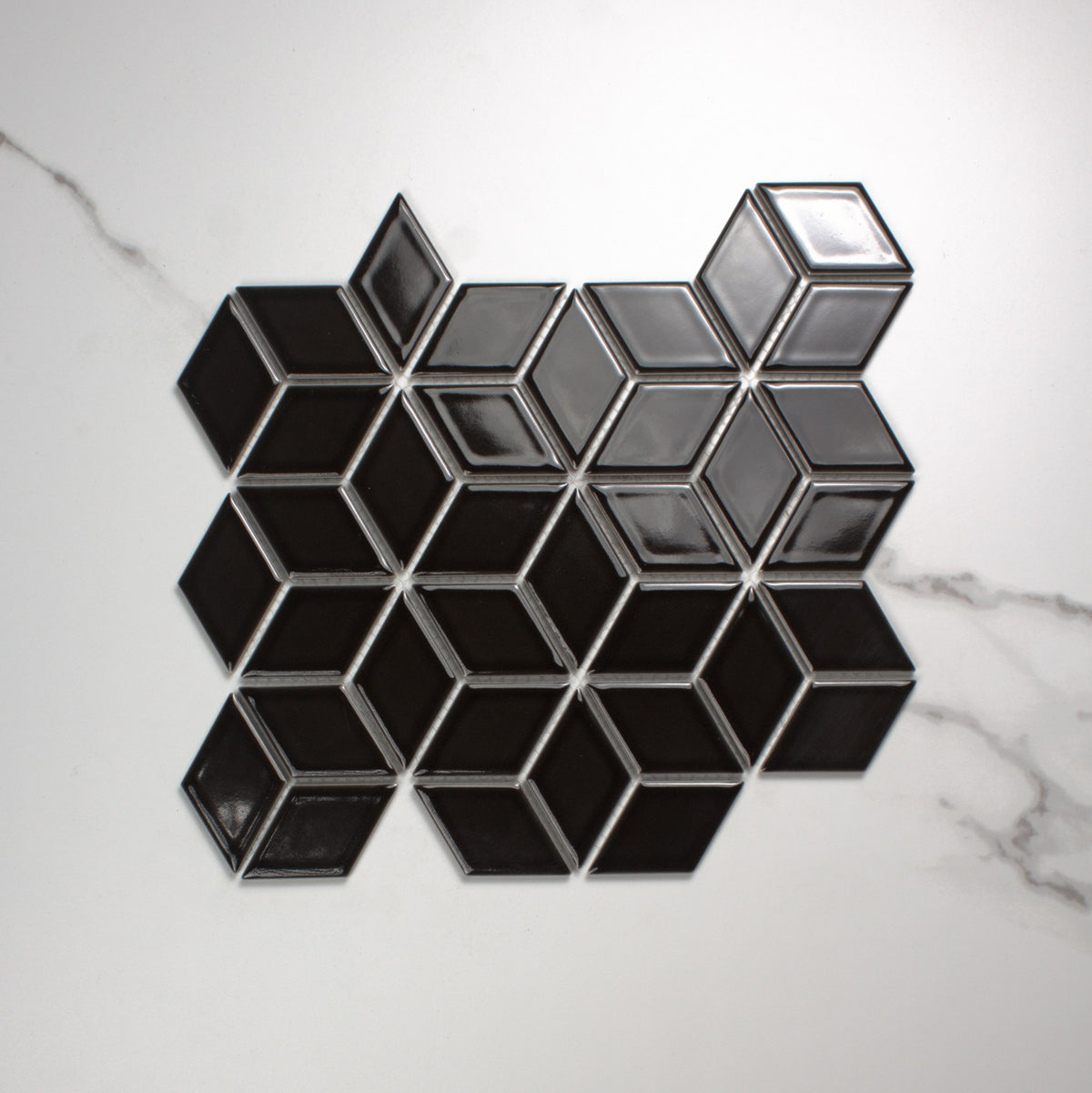Black Gloss Cube 48x48mm top view