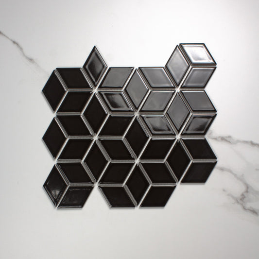 Black Gloss Cube 48x48mm top view
