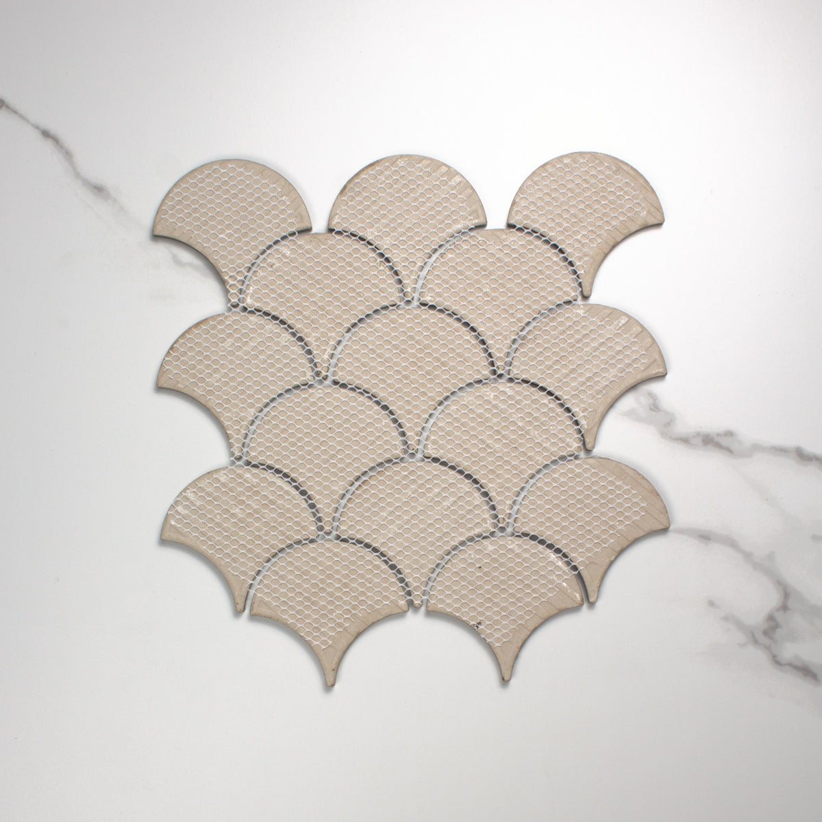 Bronze Metal Plated Matt Porcelain Glazed Fishscale top view