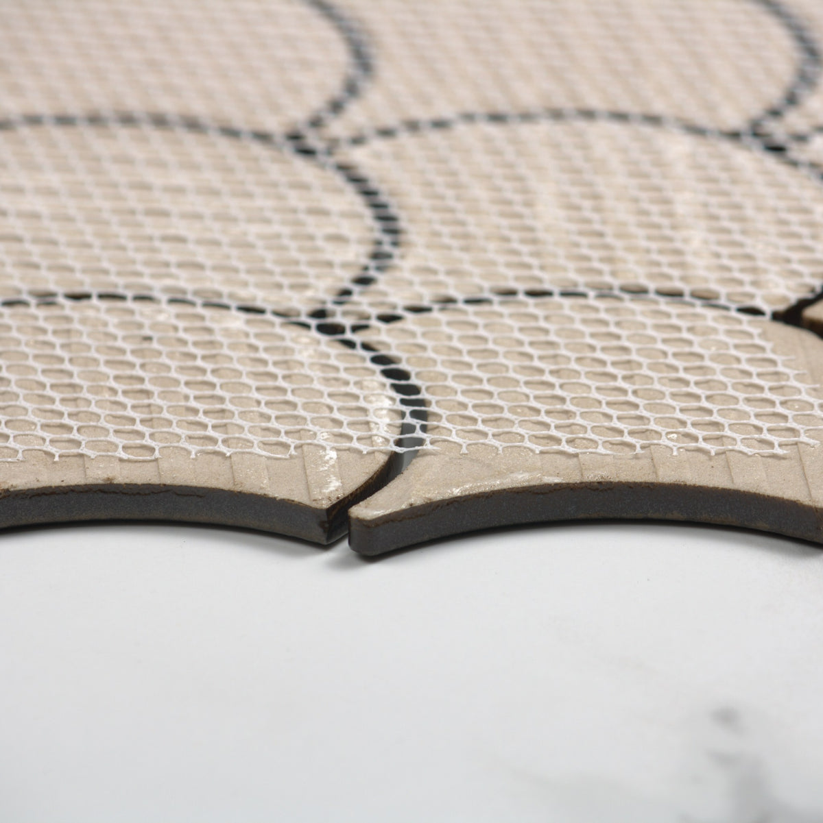 Bronze Metal Plated Matt Porcelain Glazed Fishscale angle view