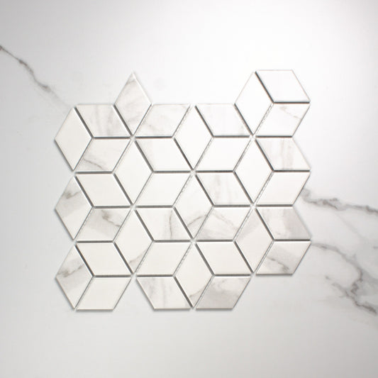 Carrara Look Matt Porcelain Glazed Cube 48x48mm top view