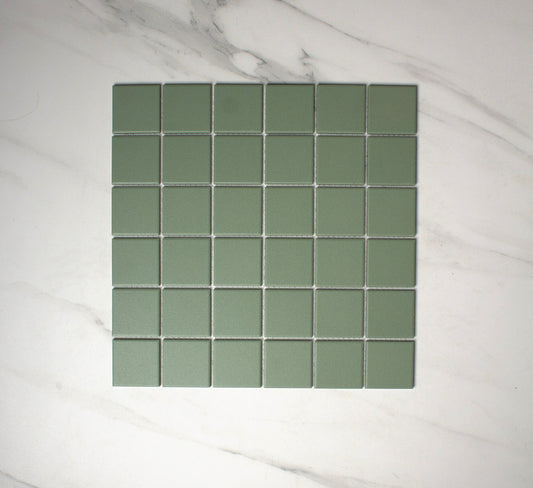 pistachio green unglazed 48x48mm square top view