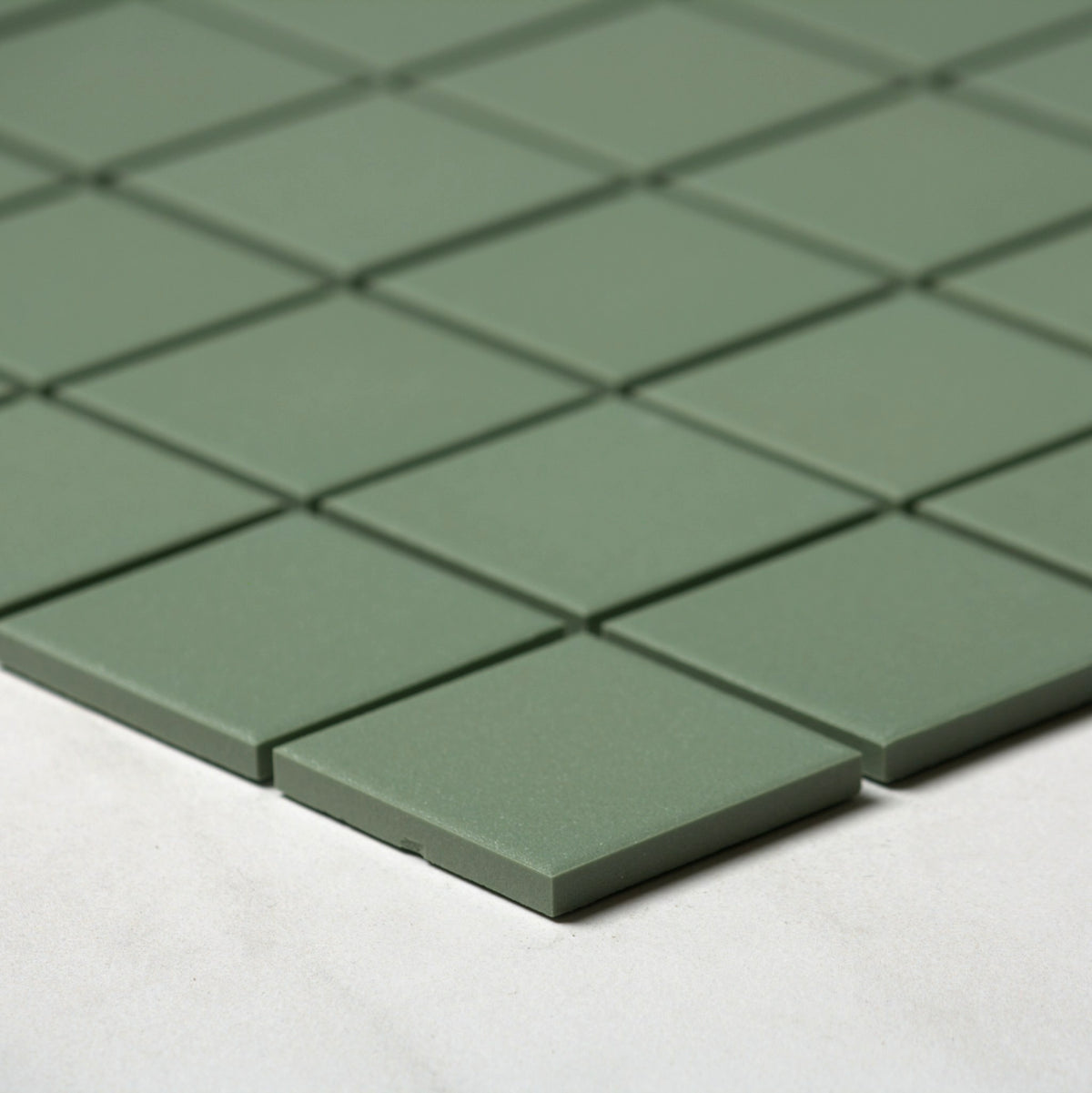 pistachio green unglazed 48x48mm square angle view