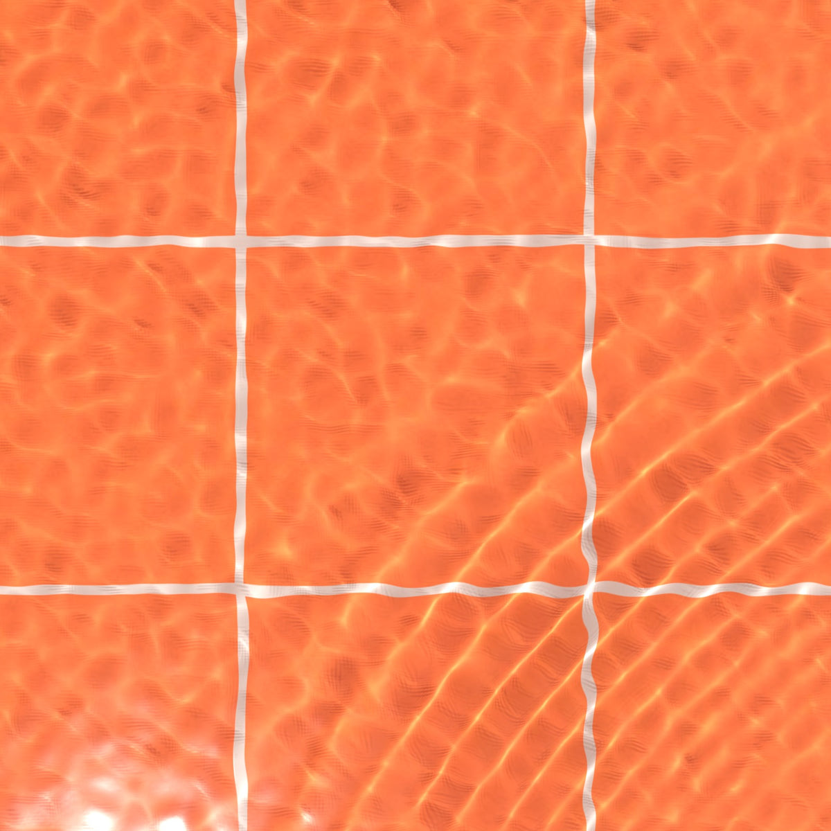 Orange Gloss Mosaic 100x100mm under water