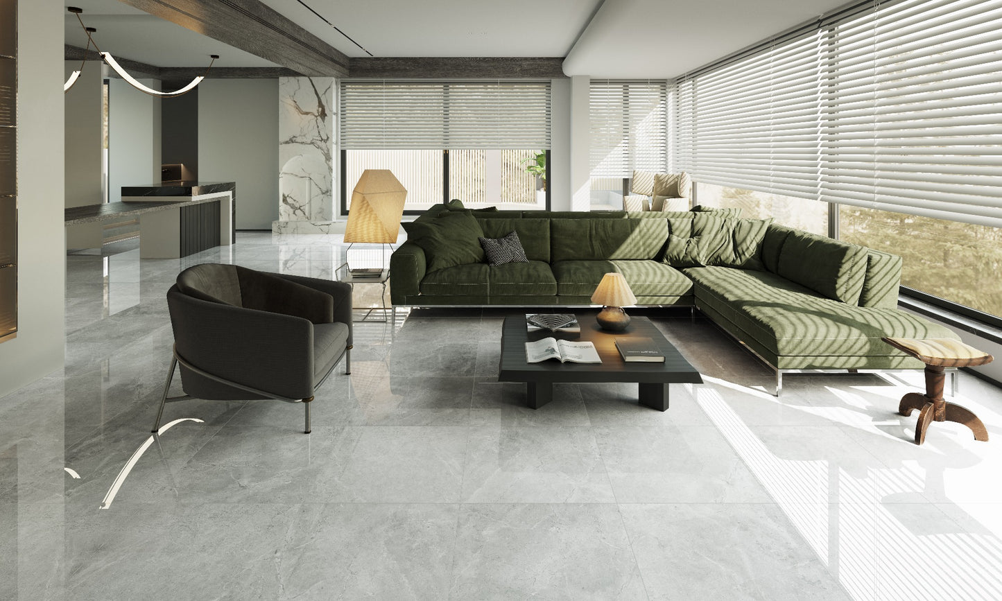 Potifino Oyster Matt 600x600mm lifestyle