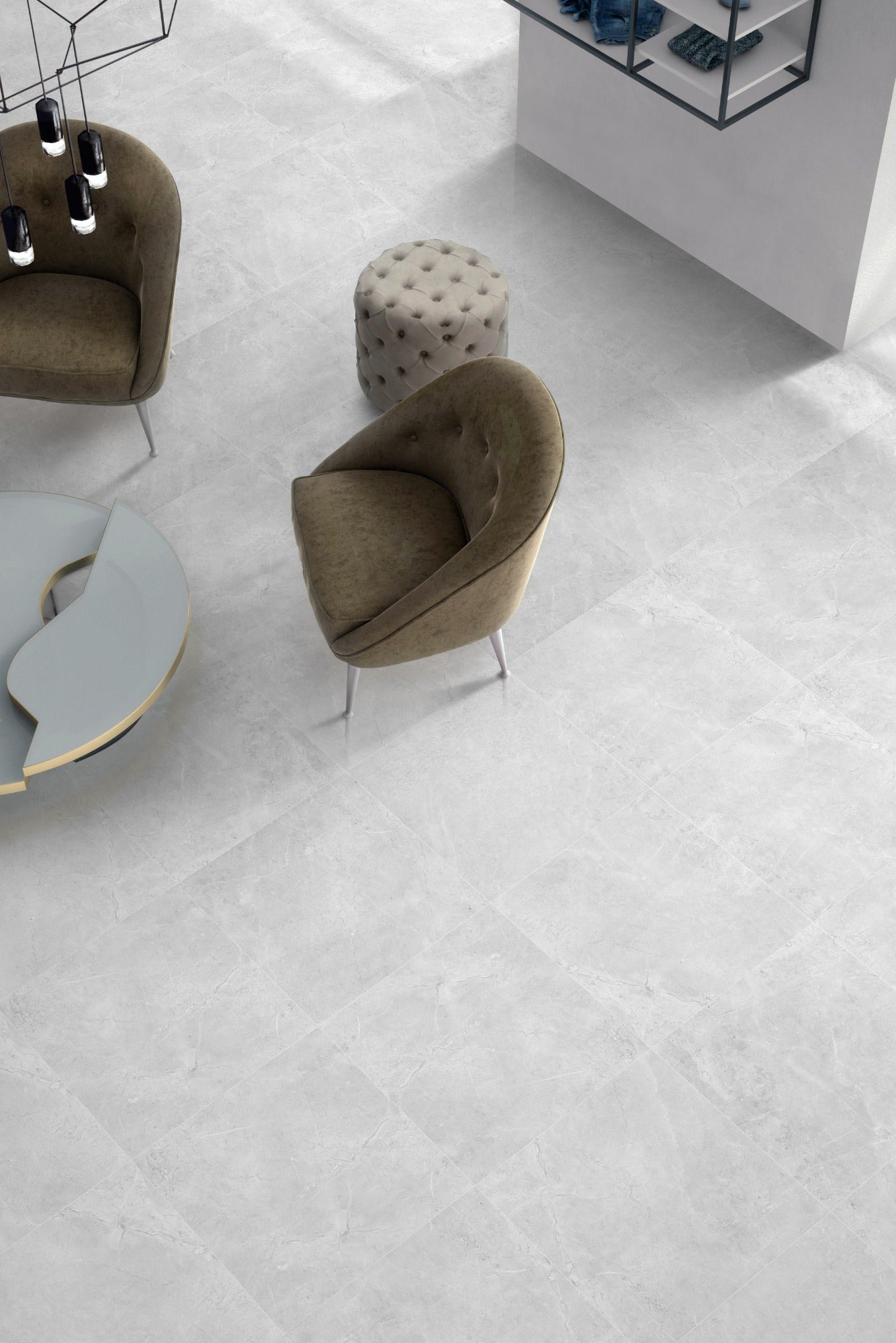 Potifino White Polished 600x600mm lifestyle