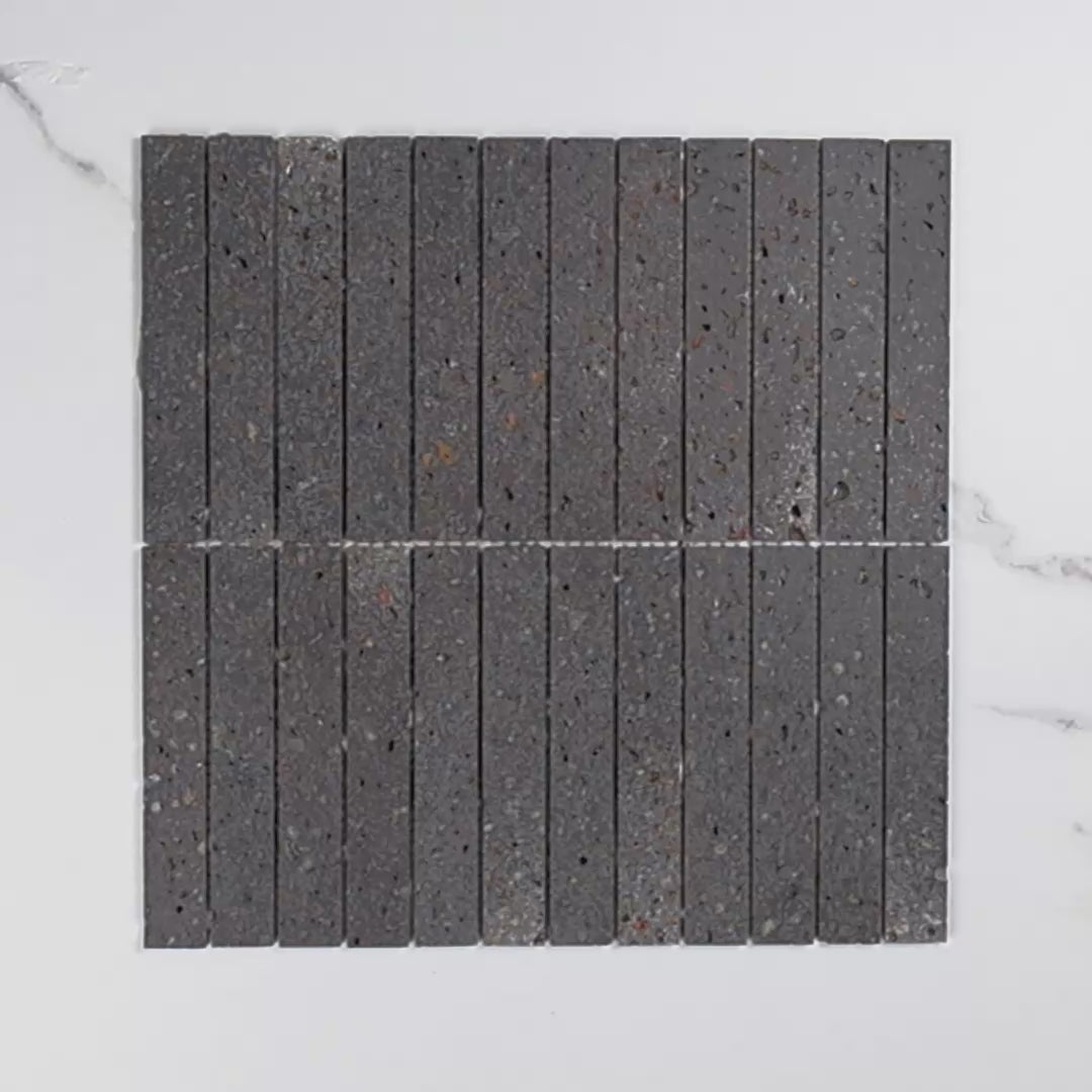 Elementa Travertine Black Finger Mosaic 23x148mm tile video