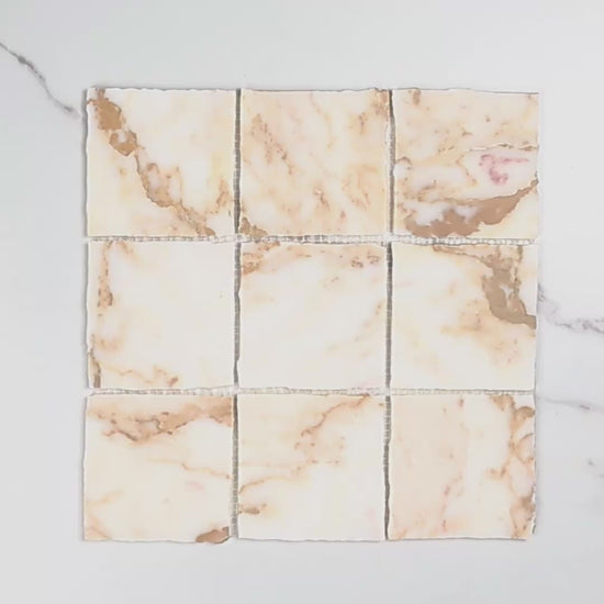 Elementa Calacatta Gold Mosaic 100x100mm tile video