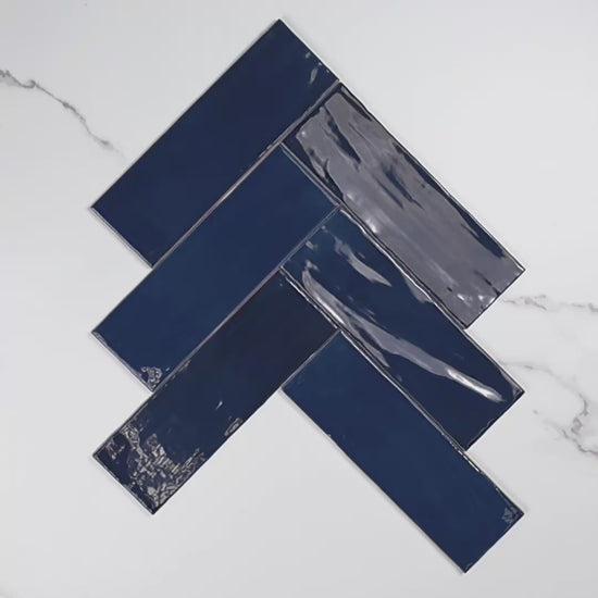 Tabarca Marino Gloss 75x230mm tile video