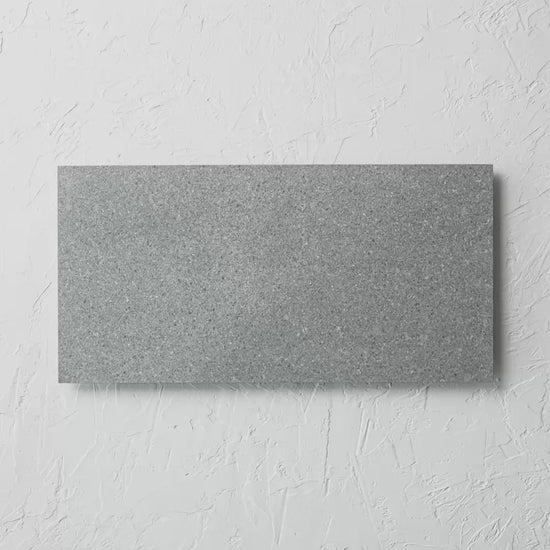 Djeju Grey Rectified 300X600Mm tile shown in hand