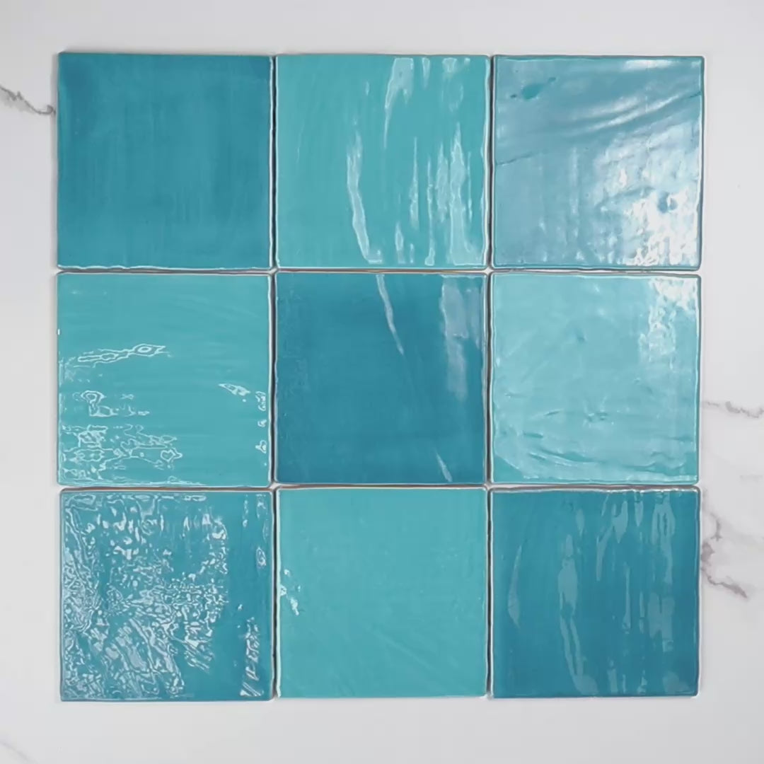 Tabarca Cielo Gloss 150x150mm tile video
