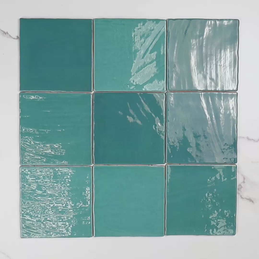 Tabarca Turquesa Gloss 150x150mm tile video