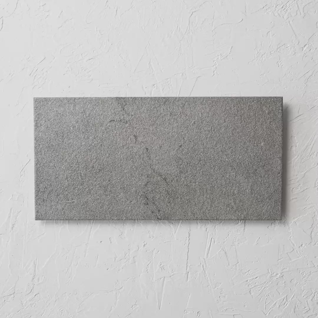 Courtyard Taupe Matt 300X600Mm tile shown in hand