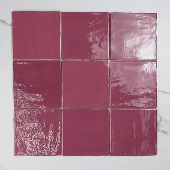 Tabarca Granate Gloss 150x150mm tile video