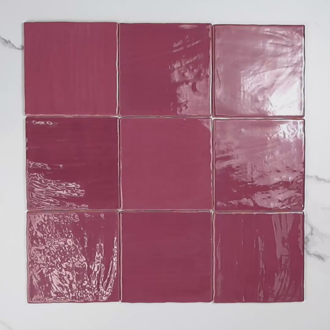 Tabarca Granate Gloss 150x150mm tile video