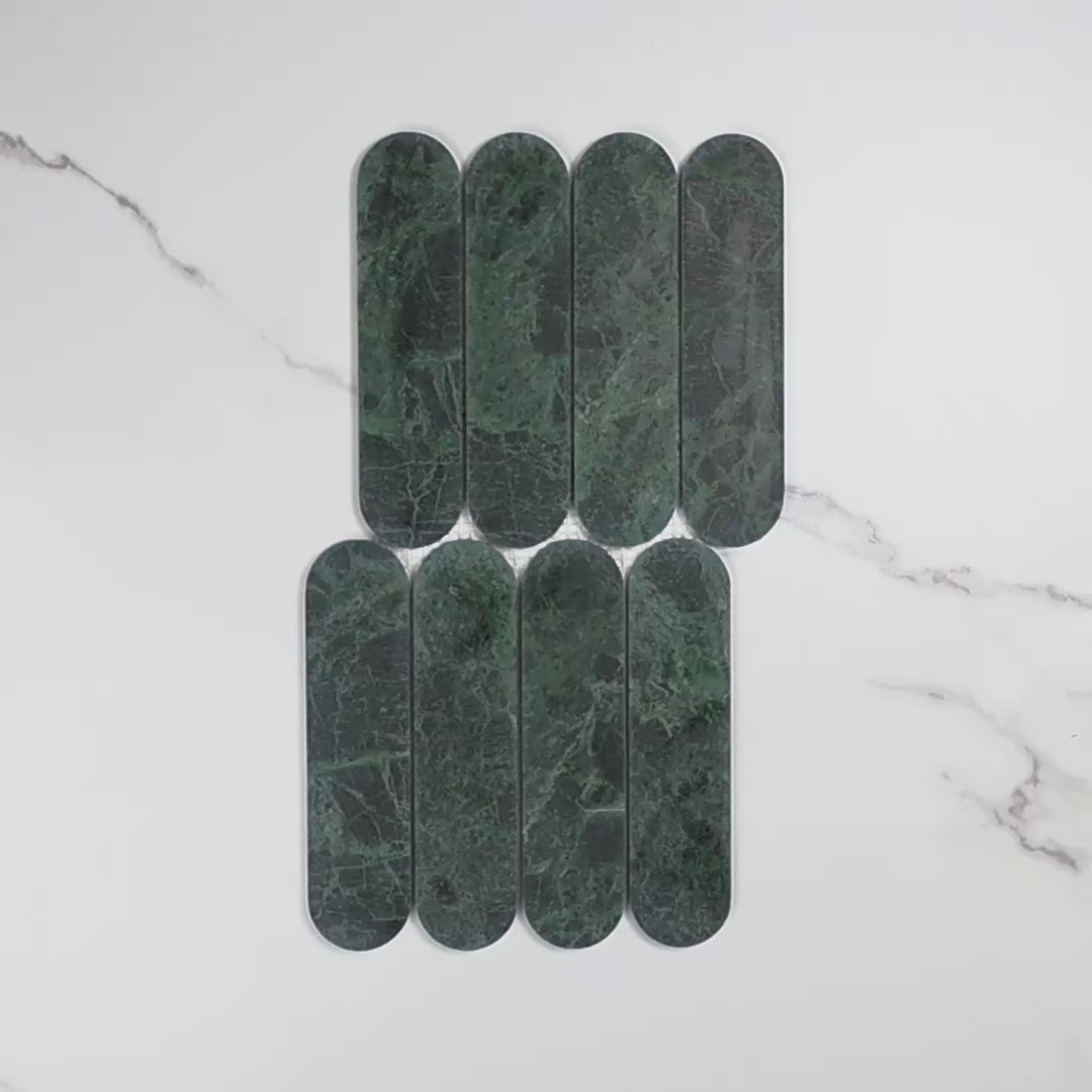 Elementa Verdi Alpi Cylinder Mosaic 50x198mm tile video