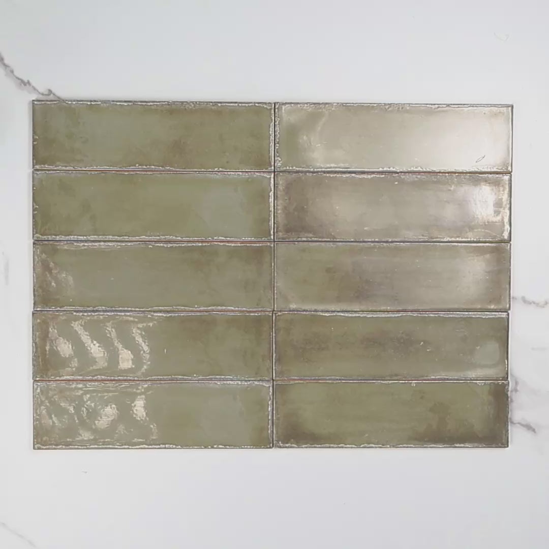 Atlantique Olive Gloss 69x240mm tile video