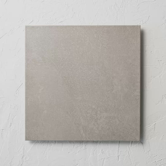 Castle Light Grey Matte 450X450Mm tile shown in hand