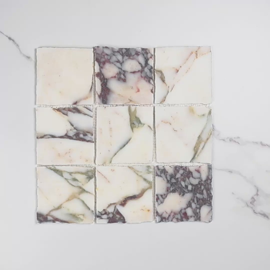 Elementa Calacatta Viola Mosaic 100x100mm tile video