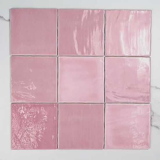 Tabarca Rosa Gloss 150x150mm tile video