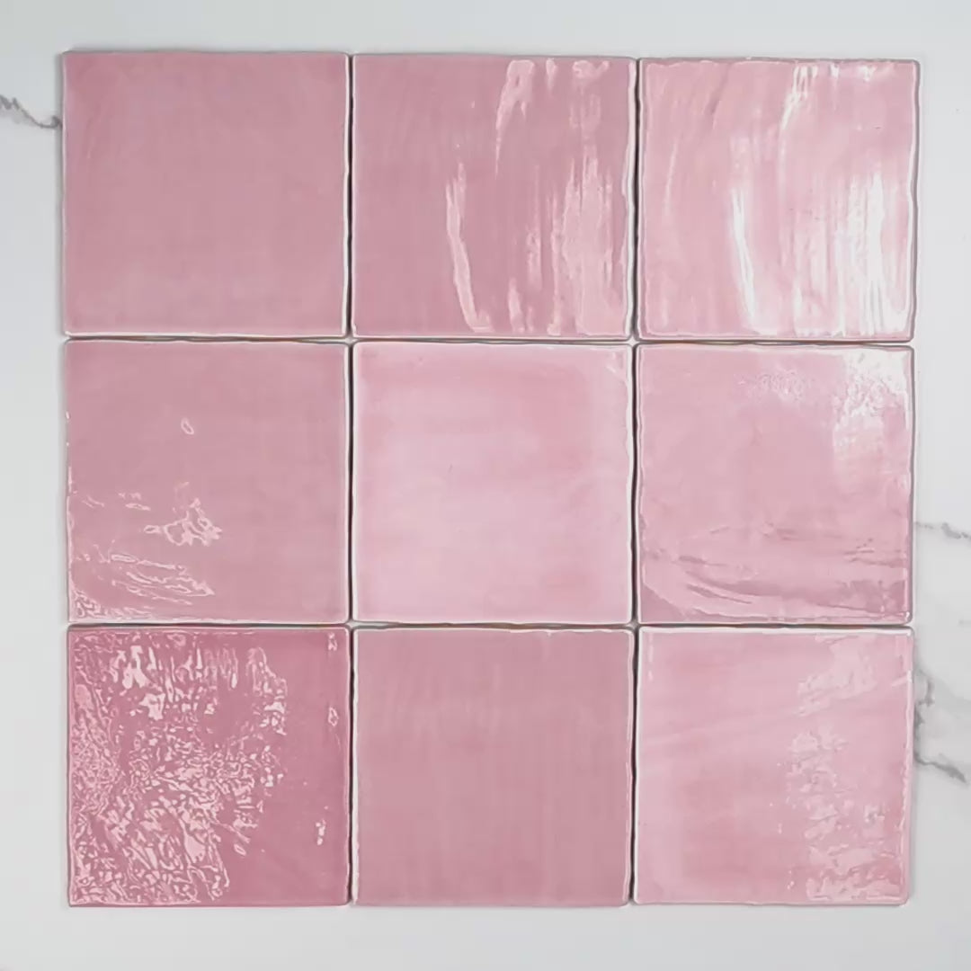 Tabarca Rosa Gloss 150x150mm tile video