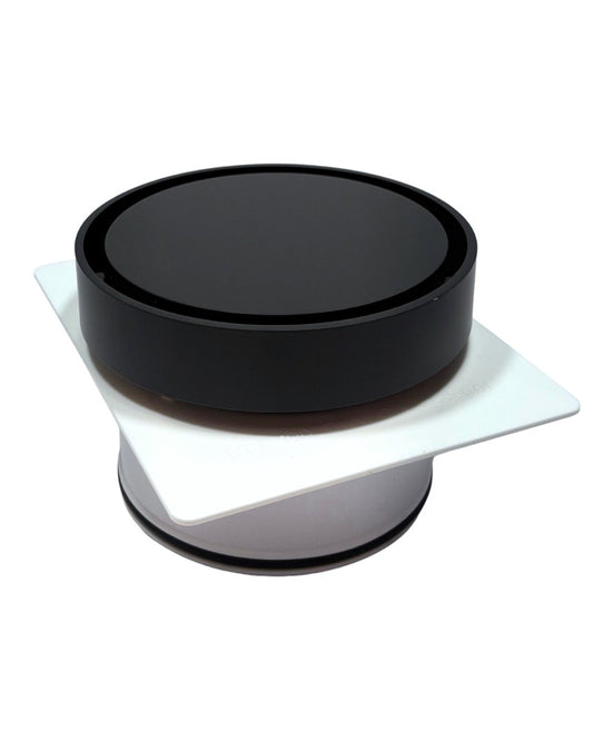 Round Tile Insert Floor Waste with Puddle Flange Black 100mm Outlet 120mm