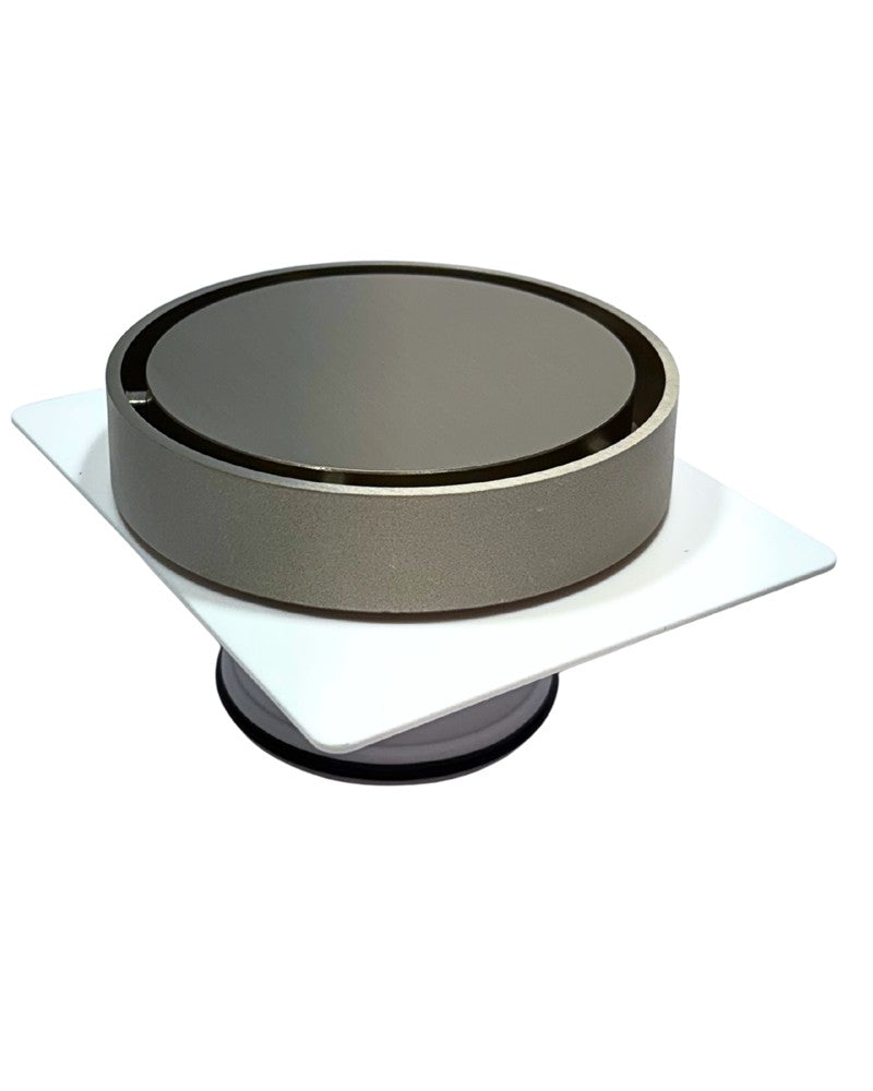 Round Tile Insert Floor Waste with Puddle Flange Satin Nickel 100mm Outlet 120mm