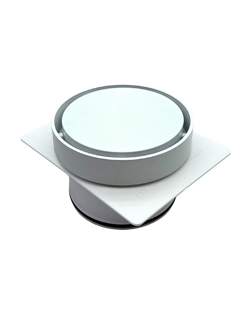 Round Tile Insert Floor Waste with Puddle Flange White 80mm Outlet 120mm