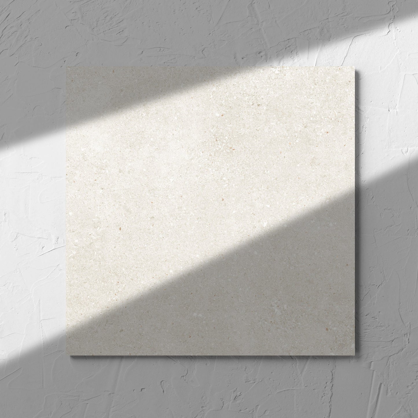 Serenity Light Mocha 300x300mm tile in soft natural window light, showing the matt surface