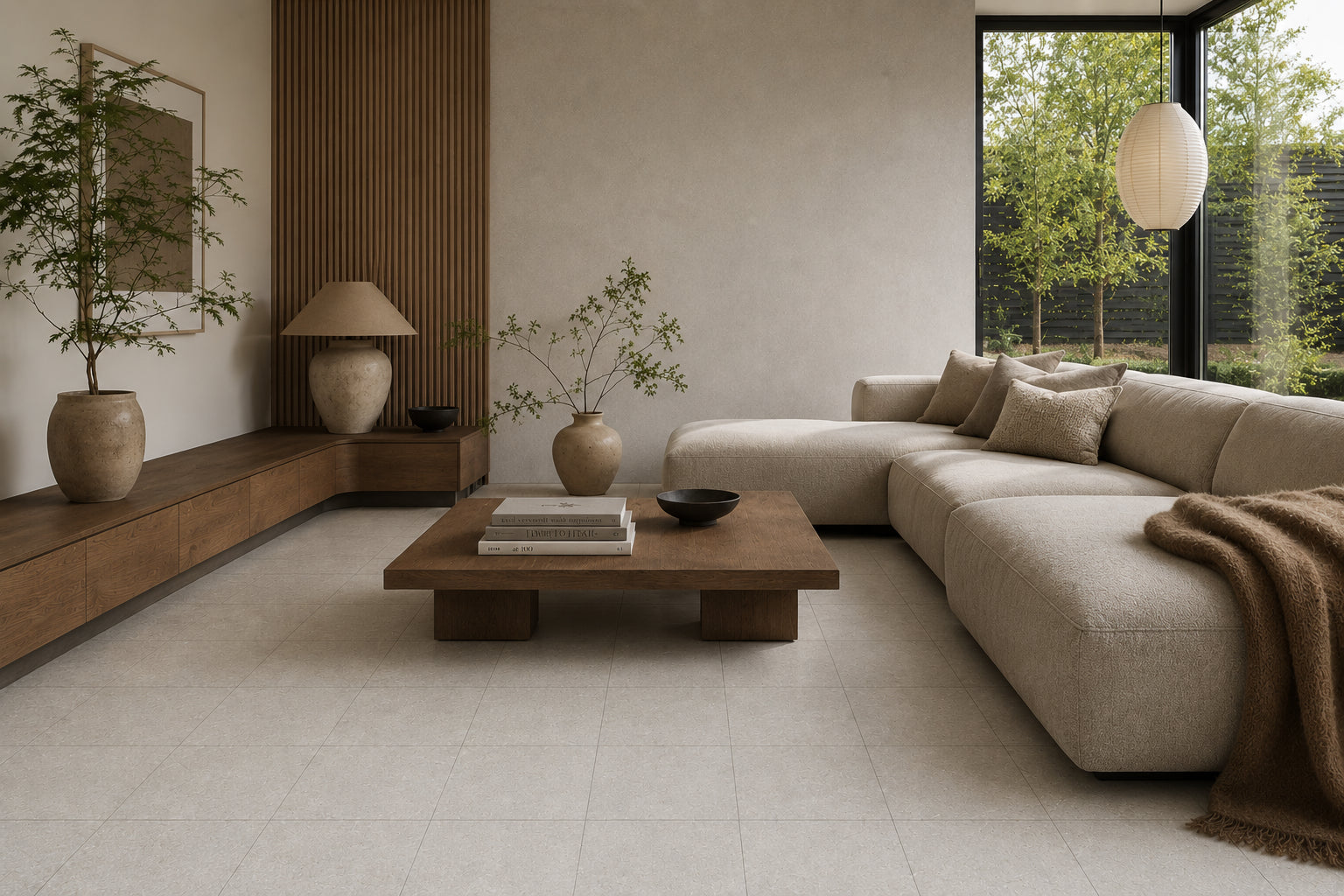 Serenity Light Mocha Matt 450x450mm lifestyle