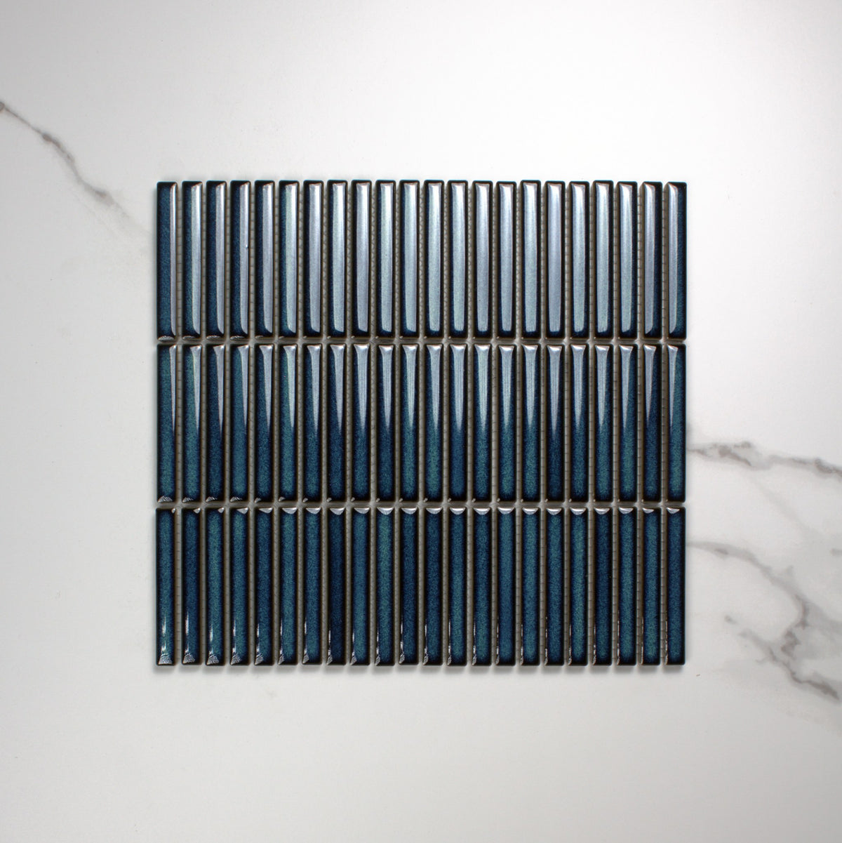 Shadow Dark Green Gloss Porcelain KitKat 12x92mm top view