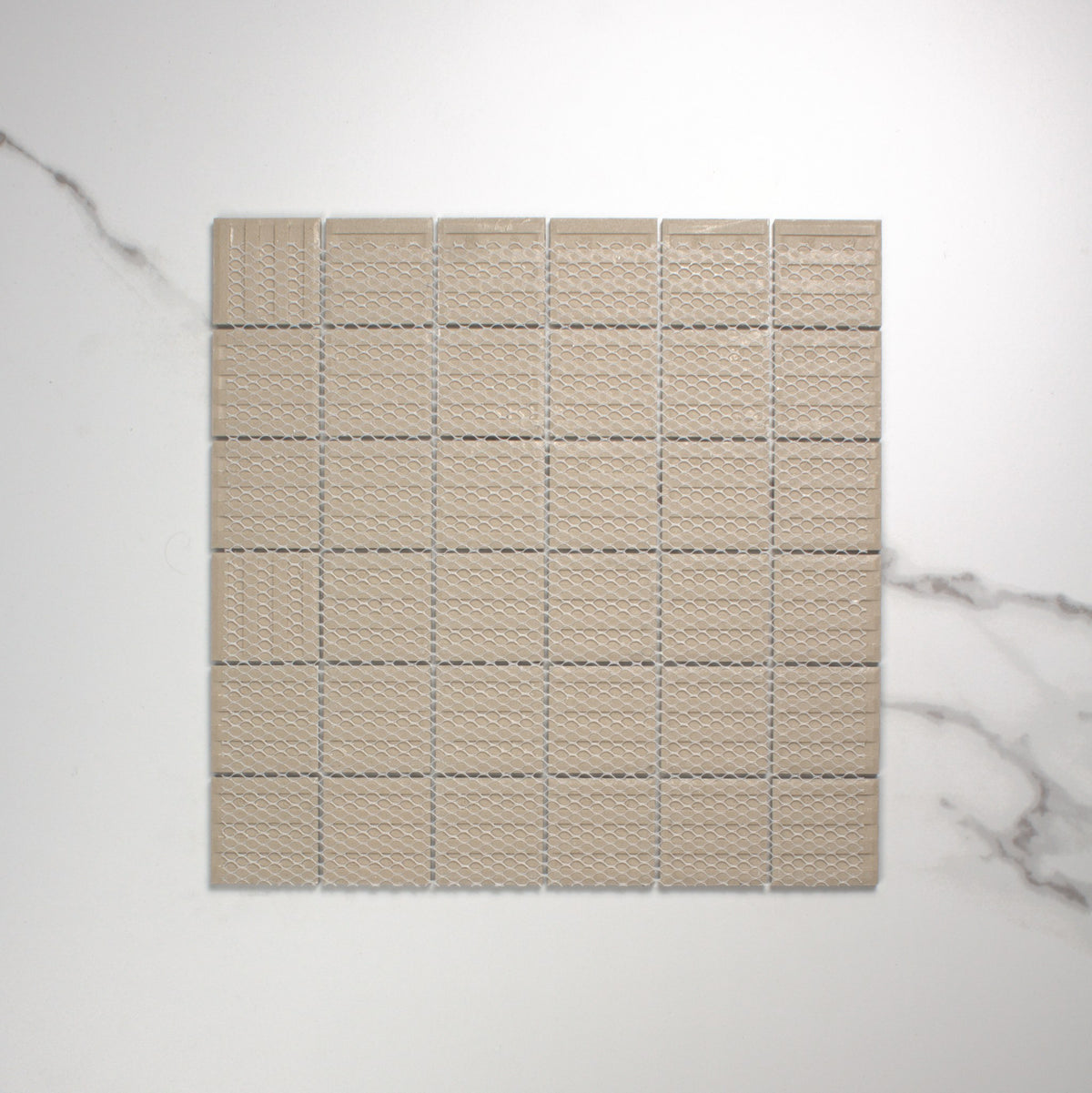 Smoke Grey Gloss Porcelain Glazed Square 48x48mm top view