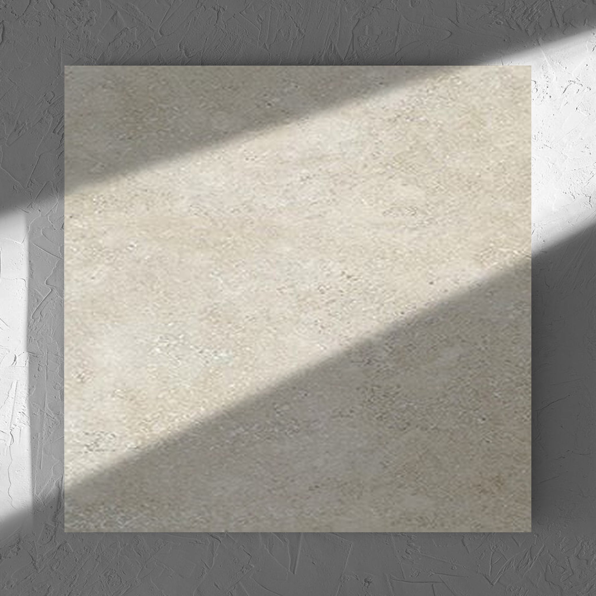 Stella Beige Lappato 600x600mm tile in soft natural window light, showing the beige lappato surface