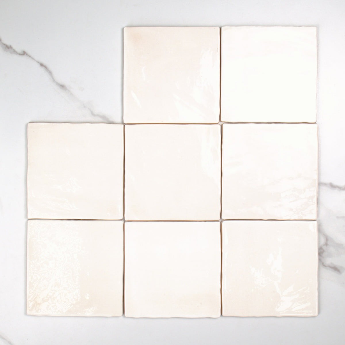 Tabarca Blanco Gloss 150x150mm top view