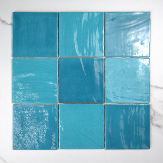 Tabarca Cielo Gloss 150x150mm top view