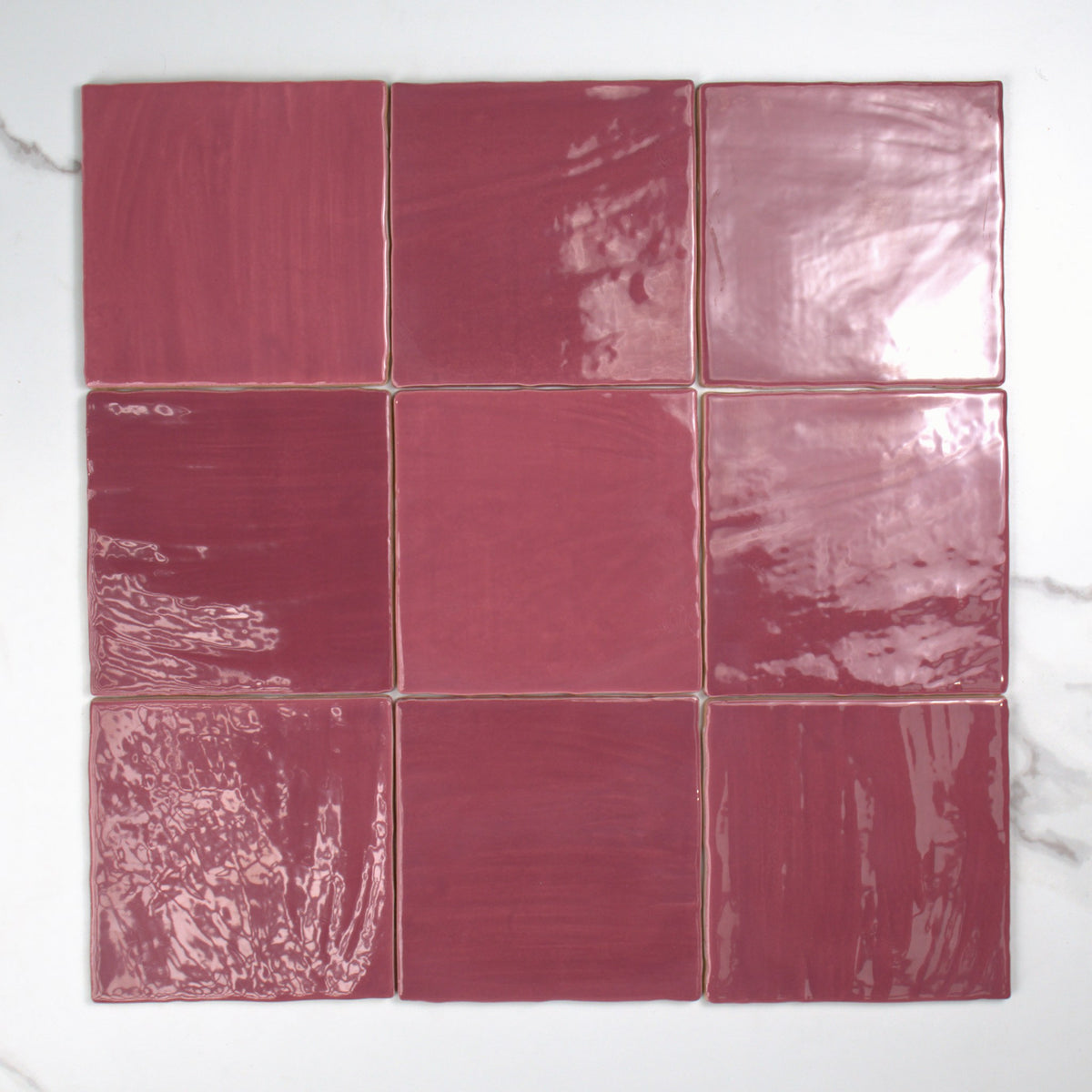 Tabarca Granate Gloss 150x150mm top view