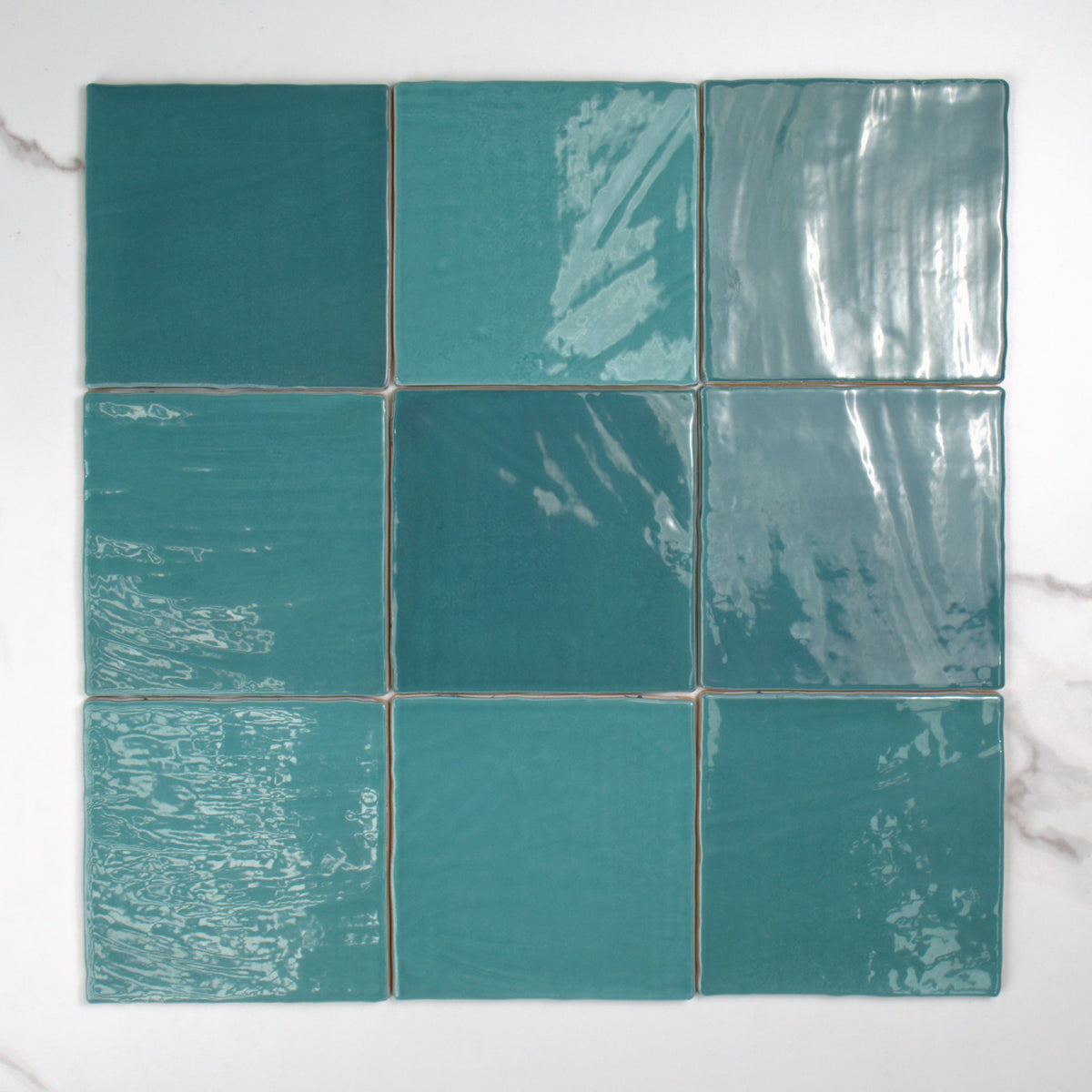 Tabarca Turquesa Gloss 150x150mm top view