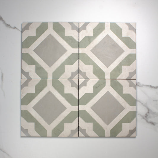 Terra Art Geometrico Sabbia & Menta 200x200mm top view