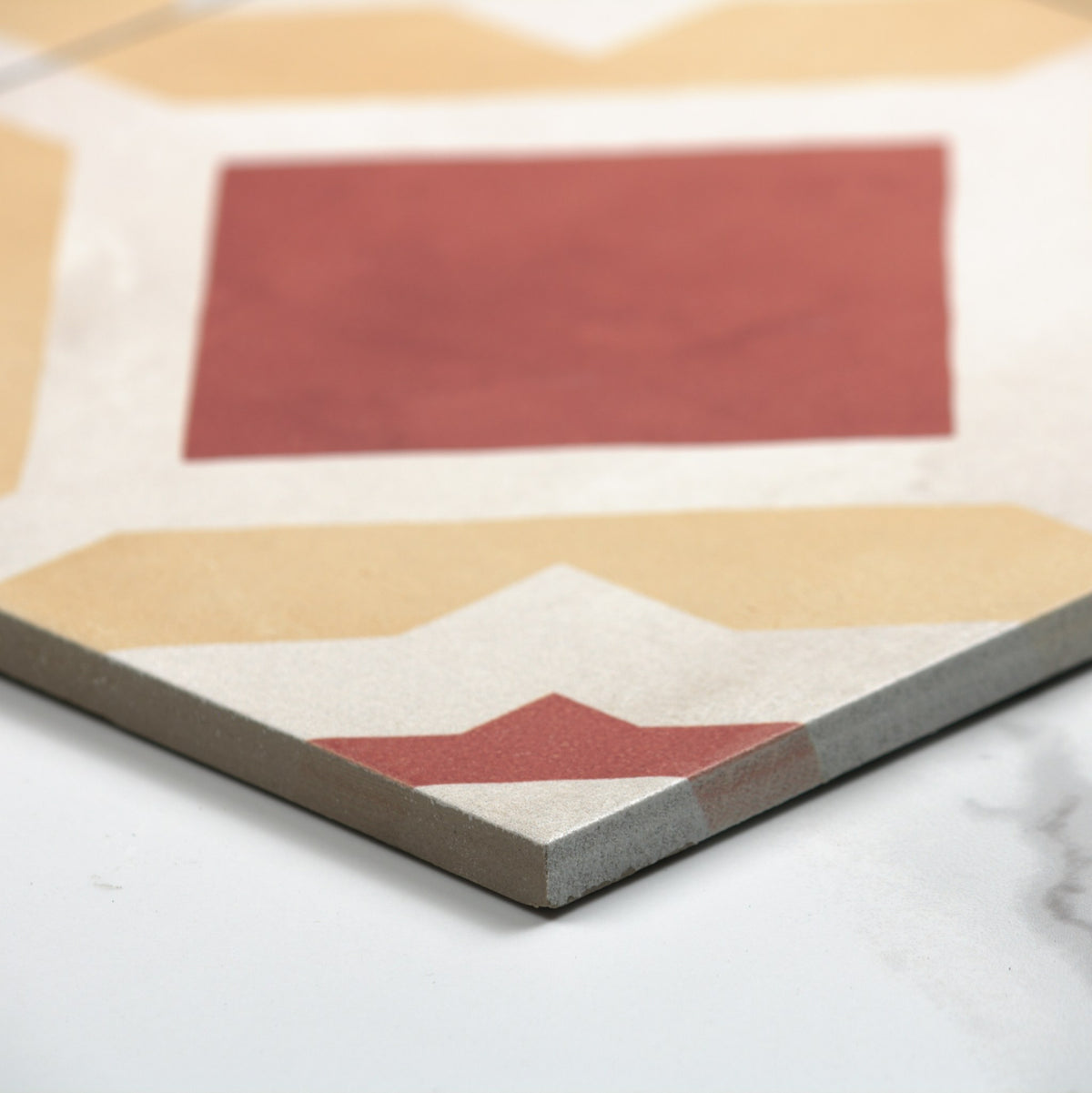 terra art geometrico tramonto crema 200x200mm angle view