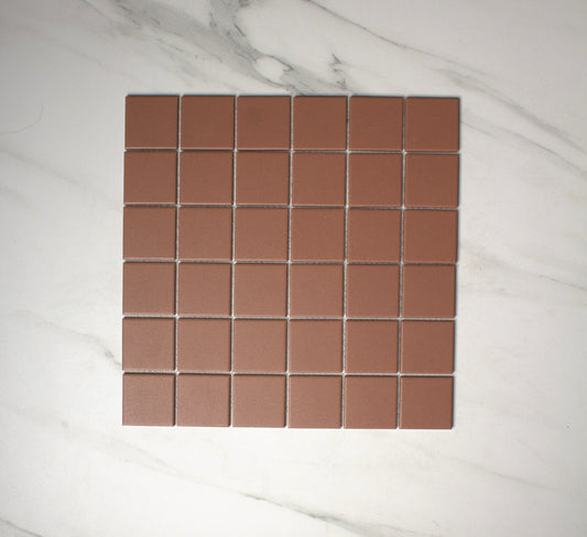 terracotta unglazed 48x48mm square top view
